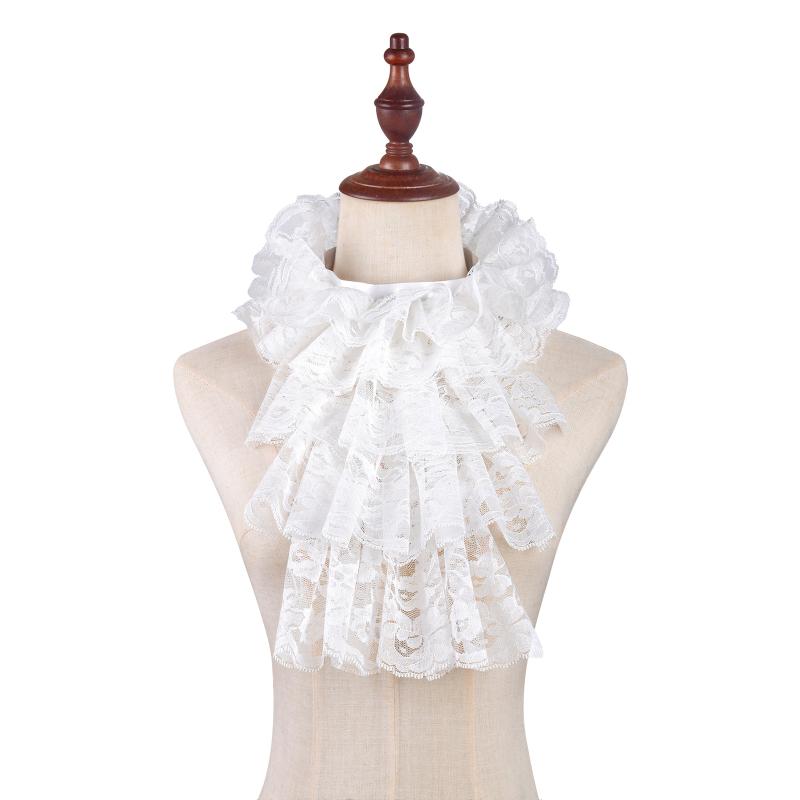 Women'S Victorian Era Accessories - Elegant Detachable Lace Jabot Collar Costume