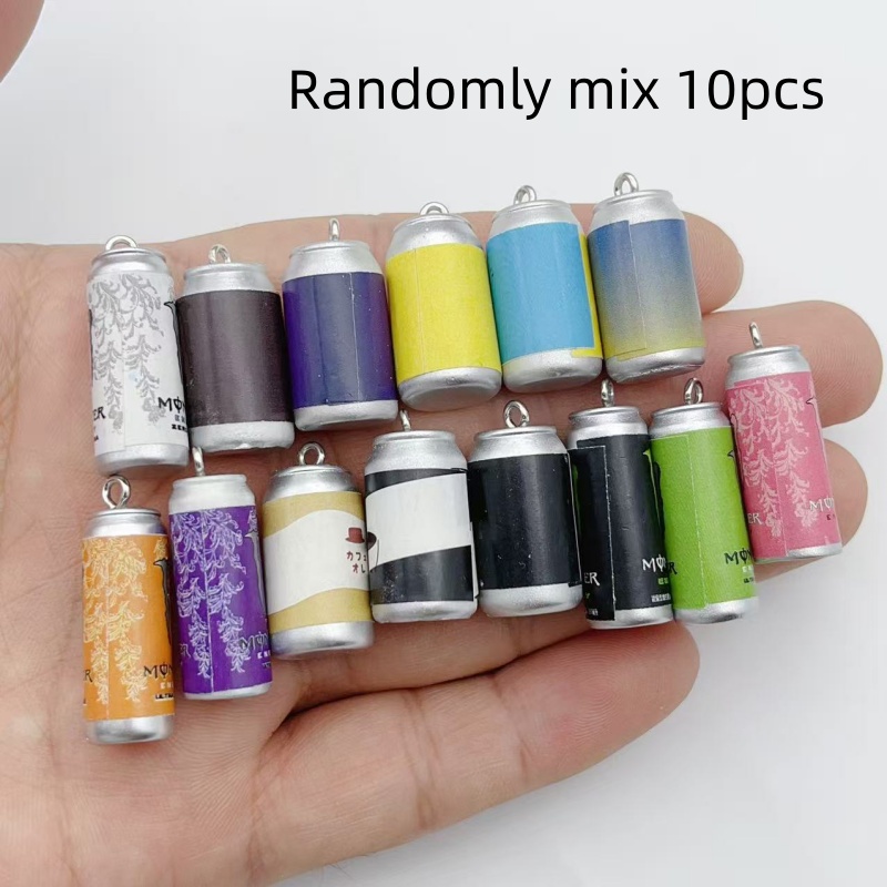 Women'S Keychain Accessories - 10Pcs Mini Simulation Beverage Can Resin