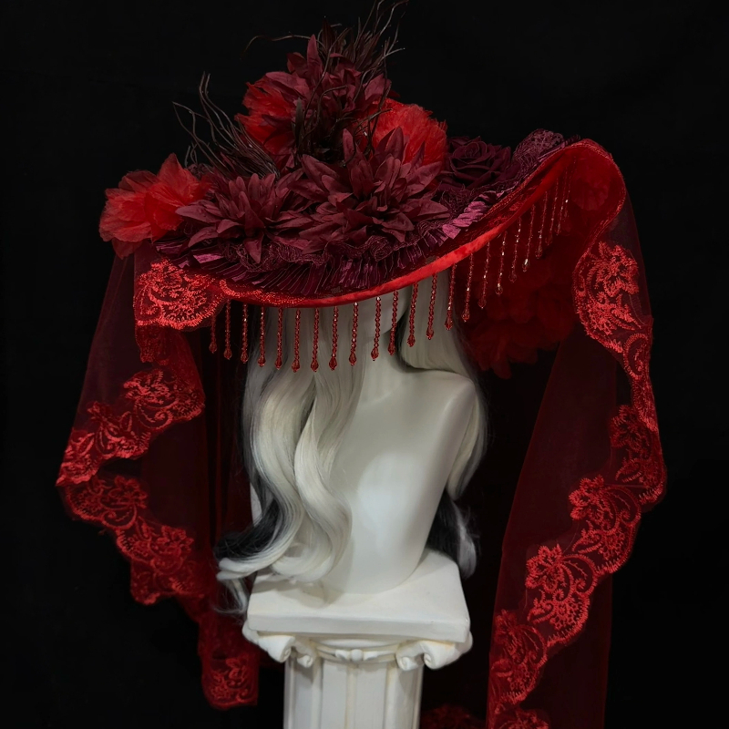 Red Widow Hat for Women Lolita - Women'S Victorian Era Accessories review and price