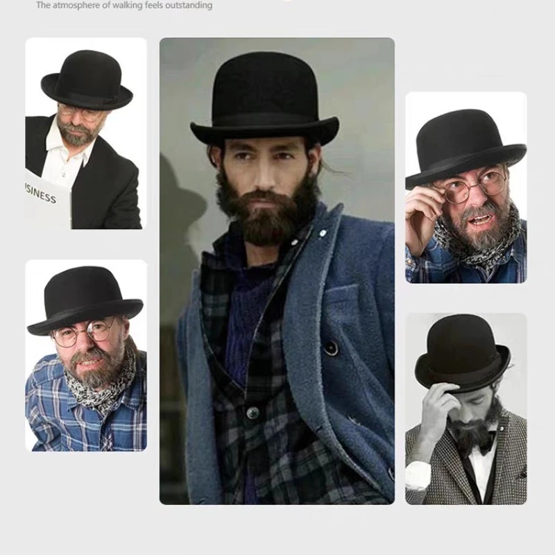 100% Wool Bowler Hat for Men B - Women'S Victorian Era Accessories review and price